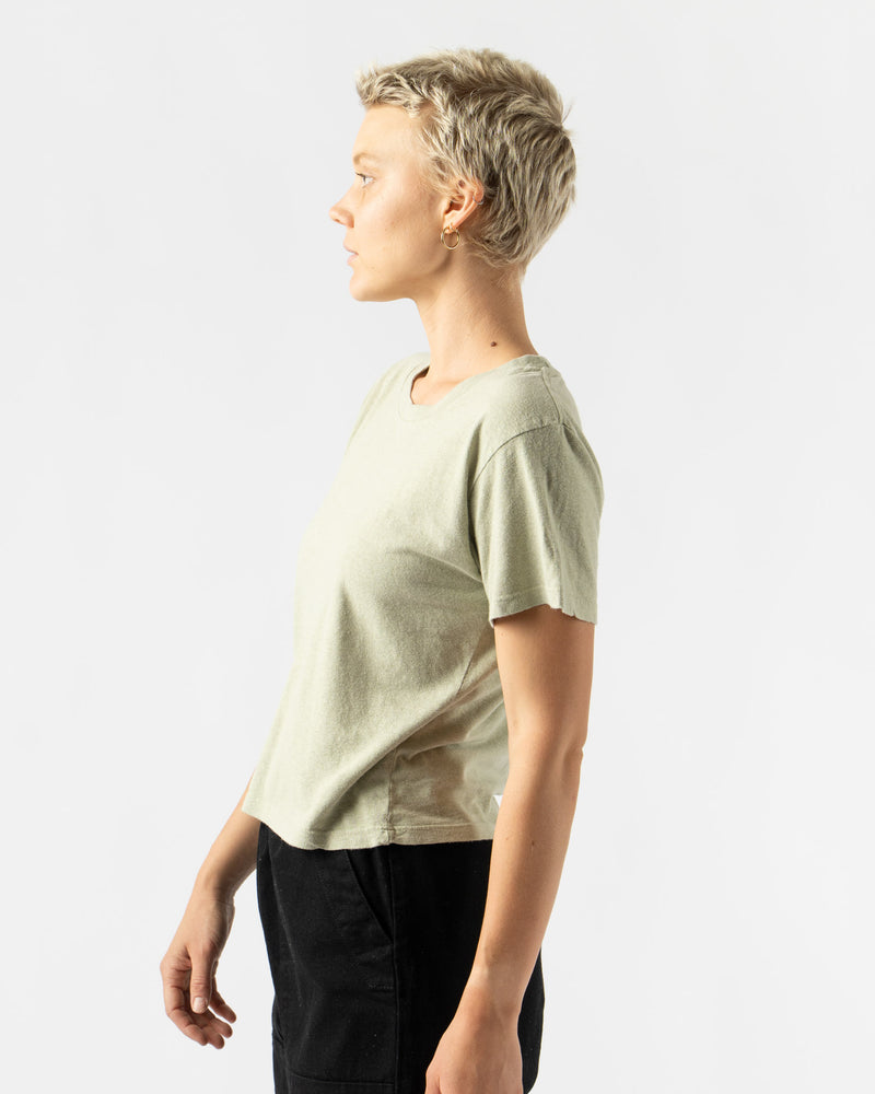 Jungmaven Cropped Lorel Tee in Agave Green