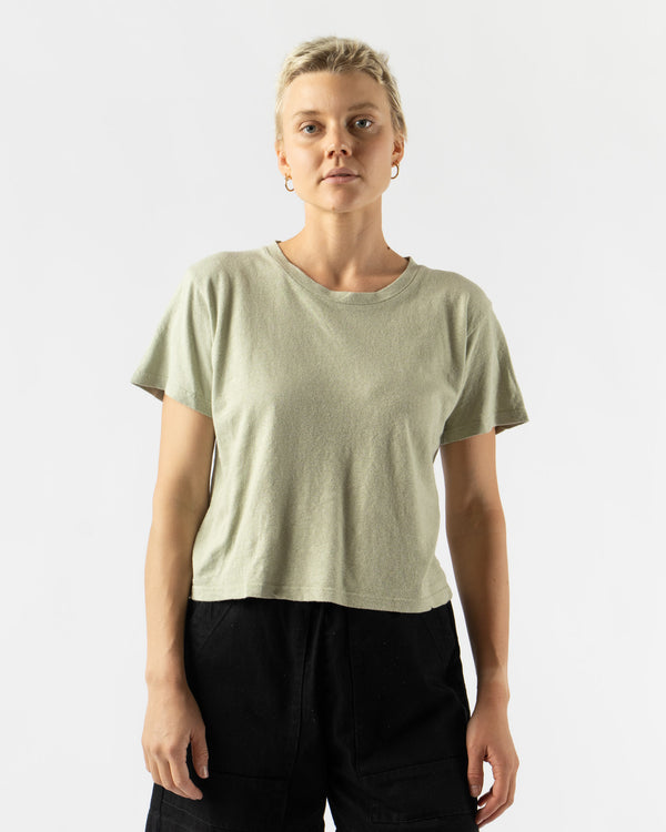 Jungmaven Cropped Lorel Tee in Agave Green