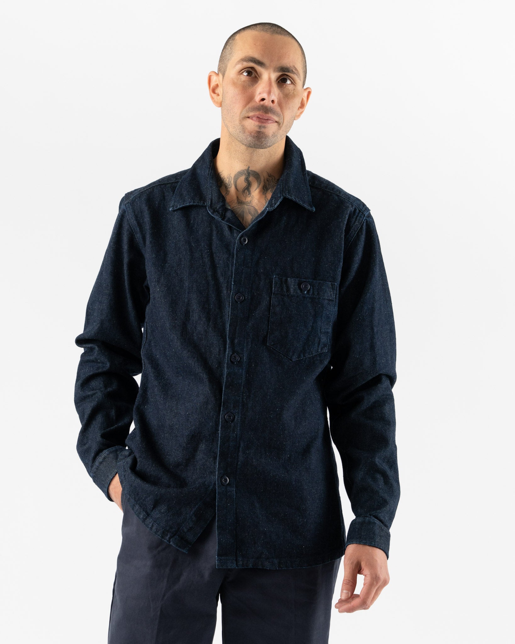 Jungmaven Topanga Shirt in Dark Denim
