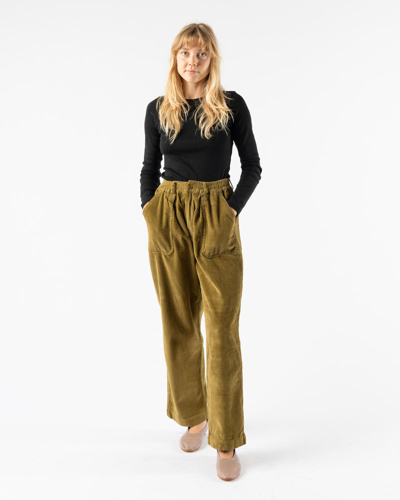 Kappy Corduroy Fatigue Pants in Olive