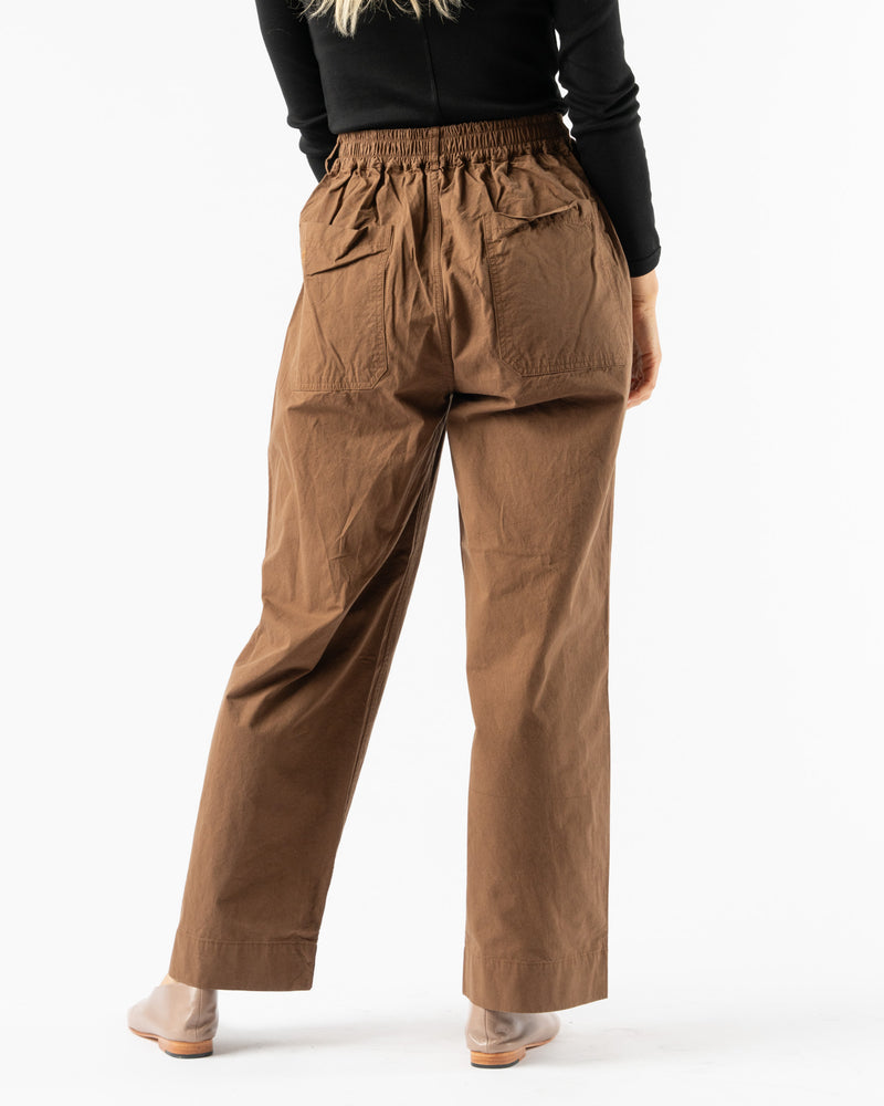 Kappy One Tuck Wide Fatigue Pants in Brown