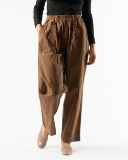 Kappy One Tuck Wide Fatigue Pants in Brown