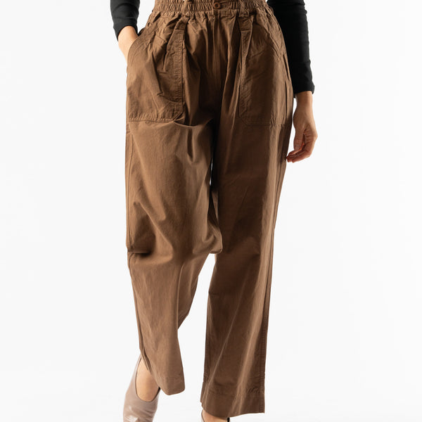 Kappy One Tuck Wide Fatigue Pants in Brown Curated at Jake and Jones