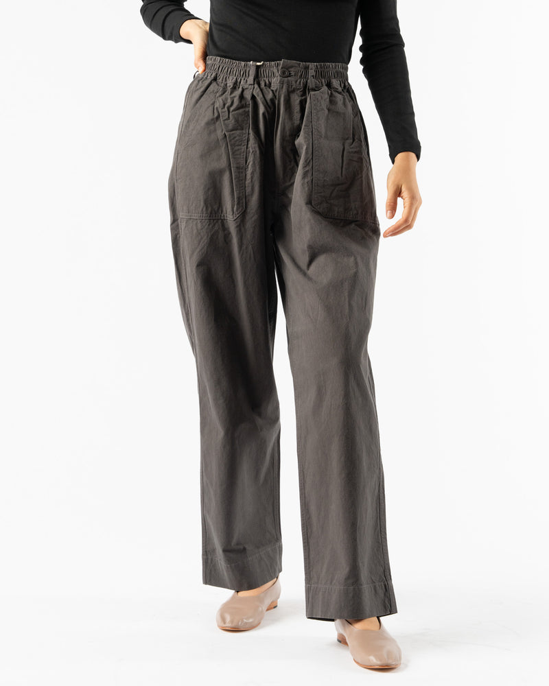 Kappy One Tuck Wide Fatigue Pants in Charcoal