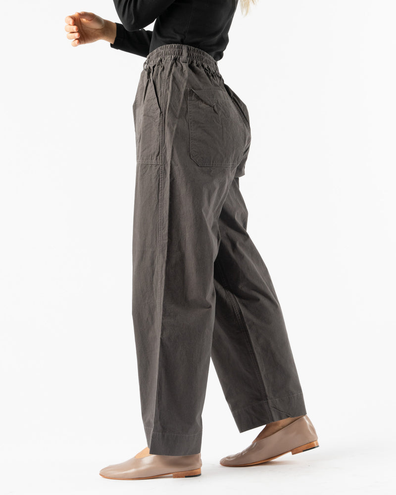 Kappy One Tuck Wide Fatigue Pants in Charcoal