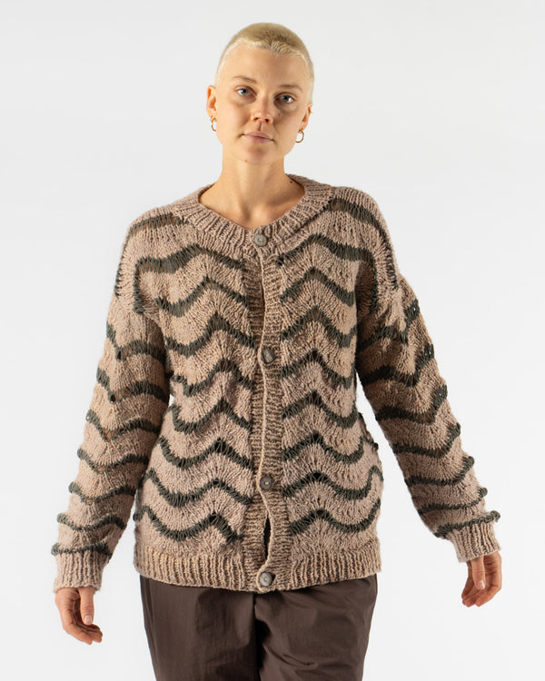 Kartik Research Cardigan in Beige/Brown