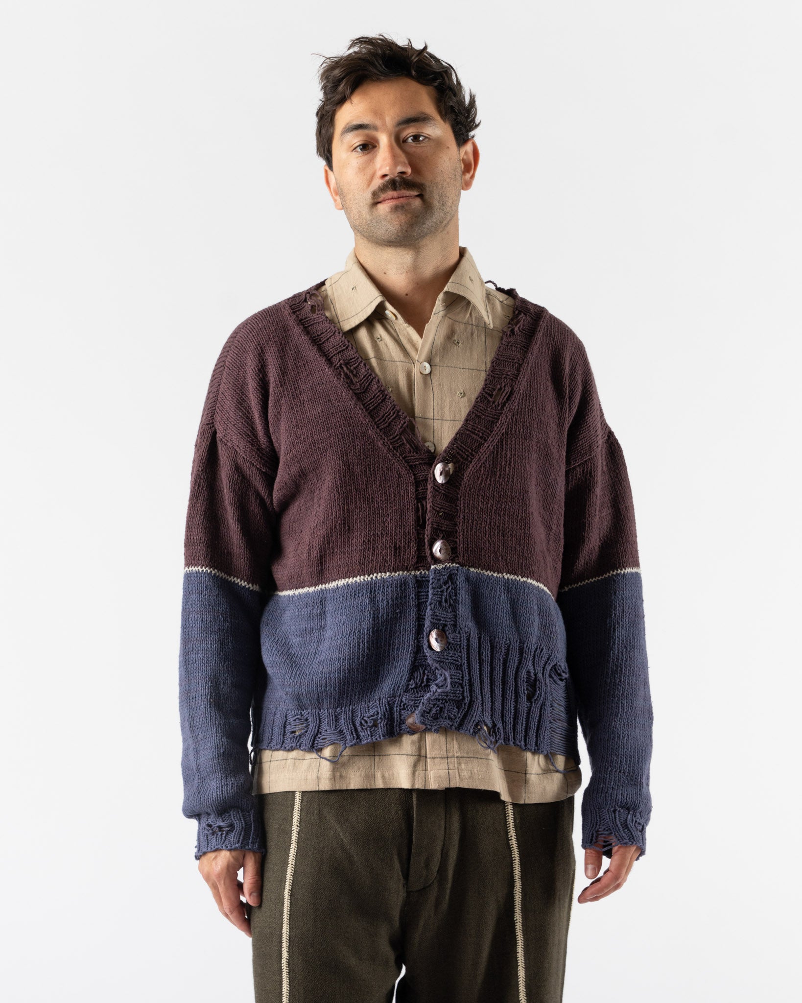 Kartik Research Cardigan in Grape/Indigo