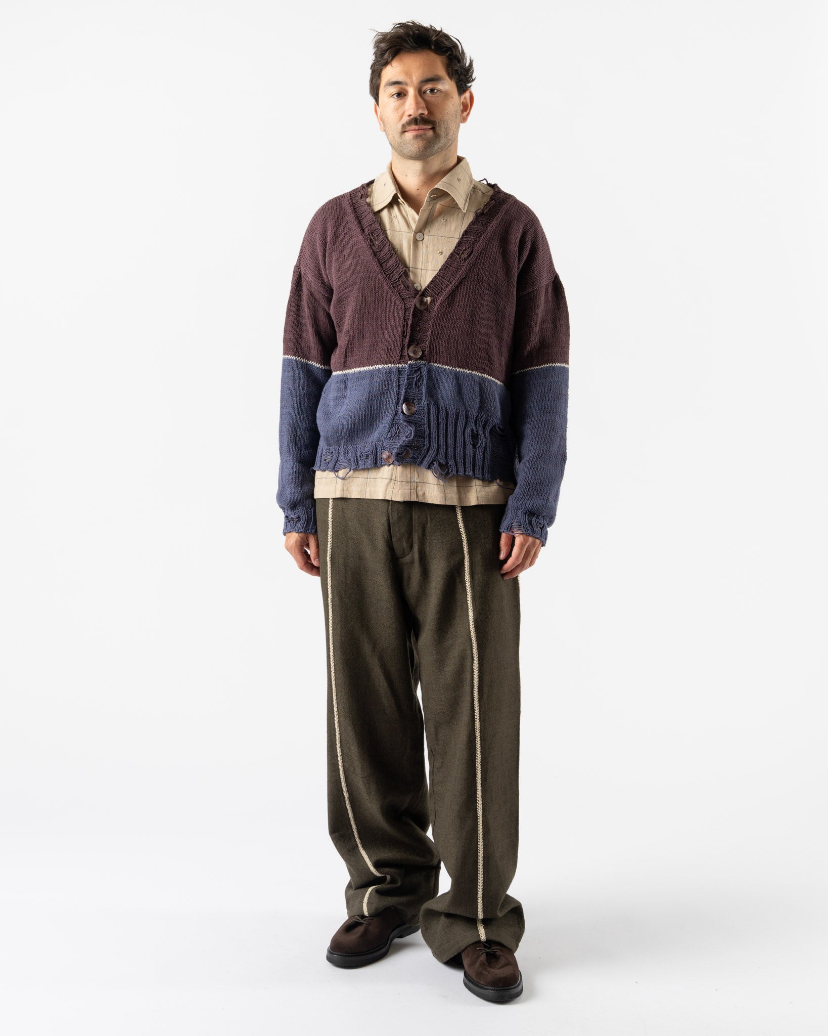 Kartik Research Cardigan in Grape/Indigo