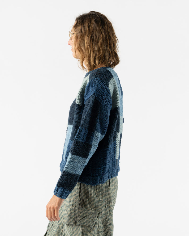 Kartik Research Indigo Patchwork Knit Sweater