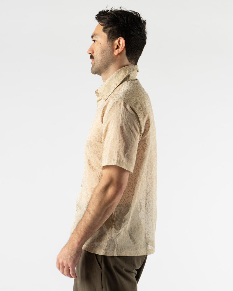 Kartik Research Box Shirt in Ecru/Gold