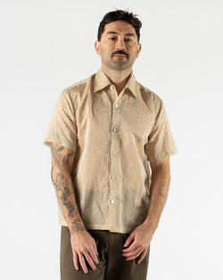 Kartik Research Box Shirt in Ecru/Gold