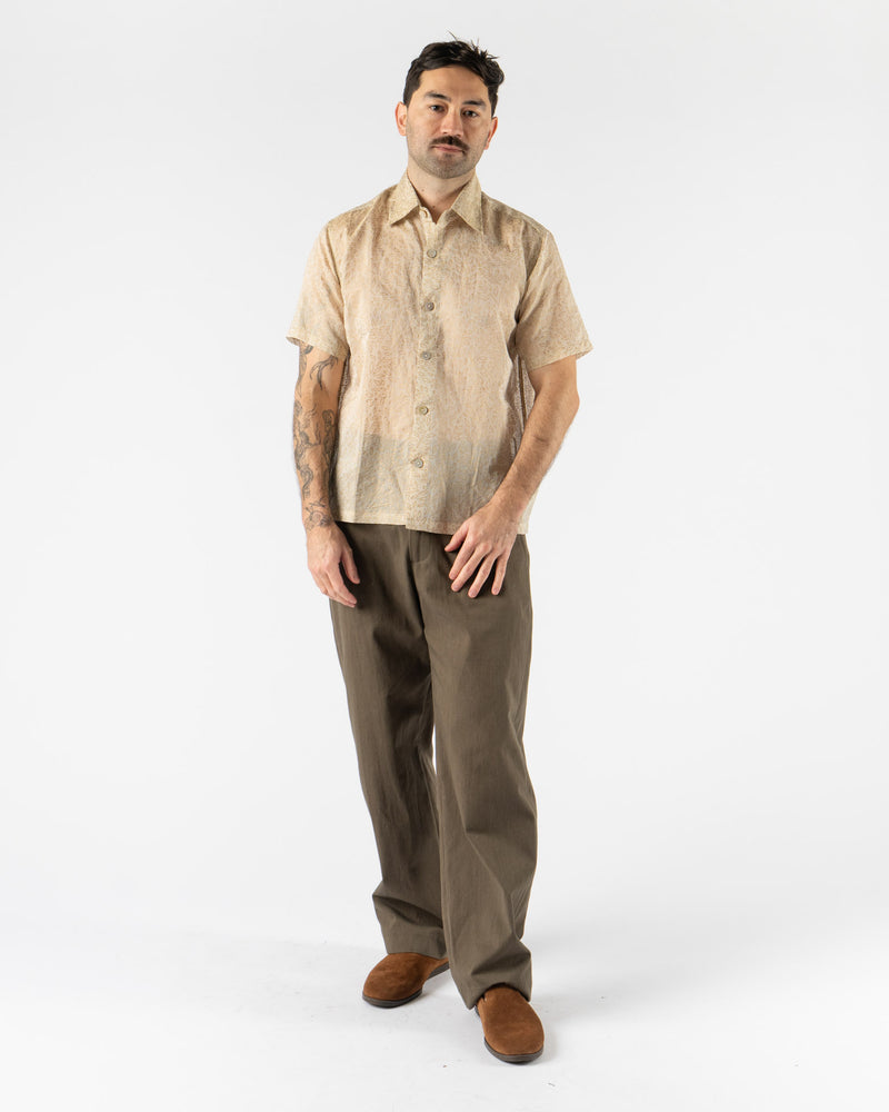 Kartik Research Box Shirt in Ecru/Gold