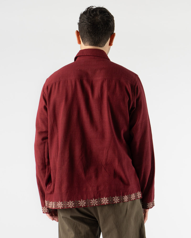 Kartik Research Box Shirt in Red/White/Kesar