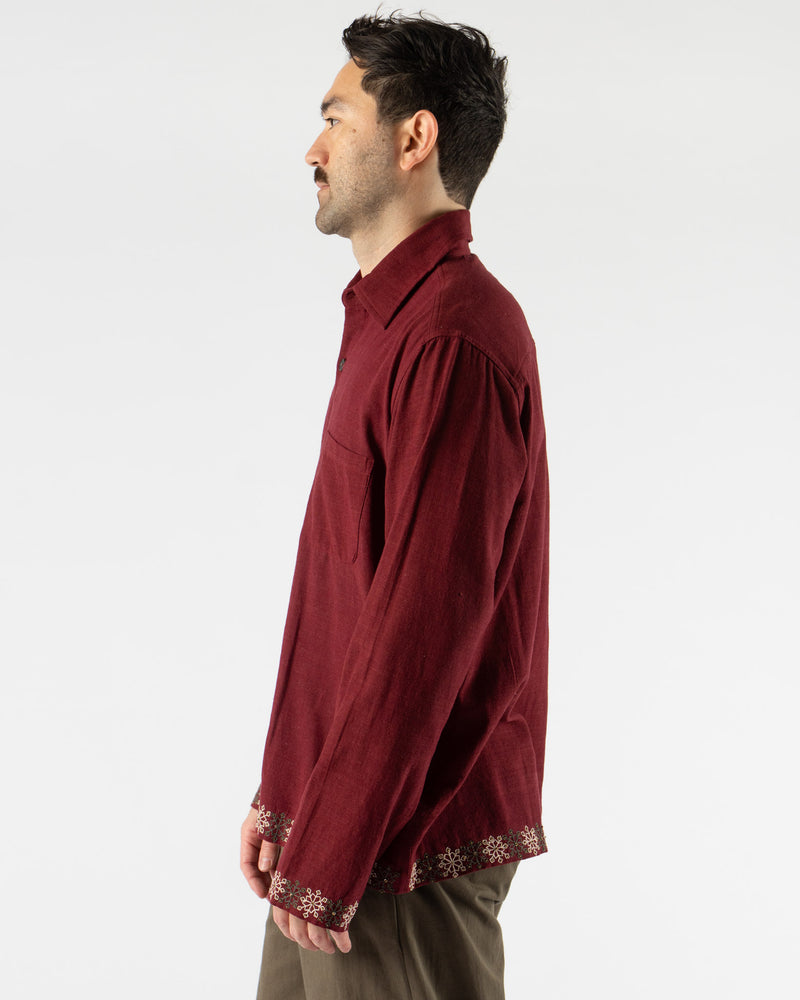 Kartik Research Box Shirt in Red/White/Kesar