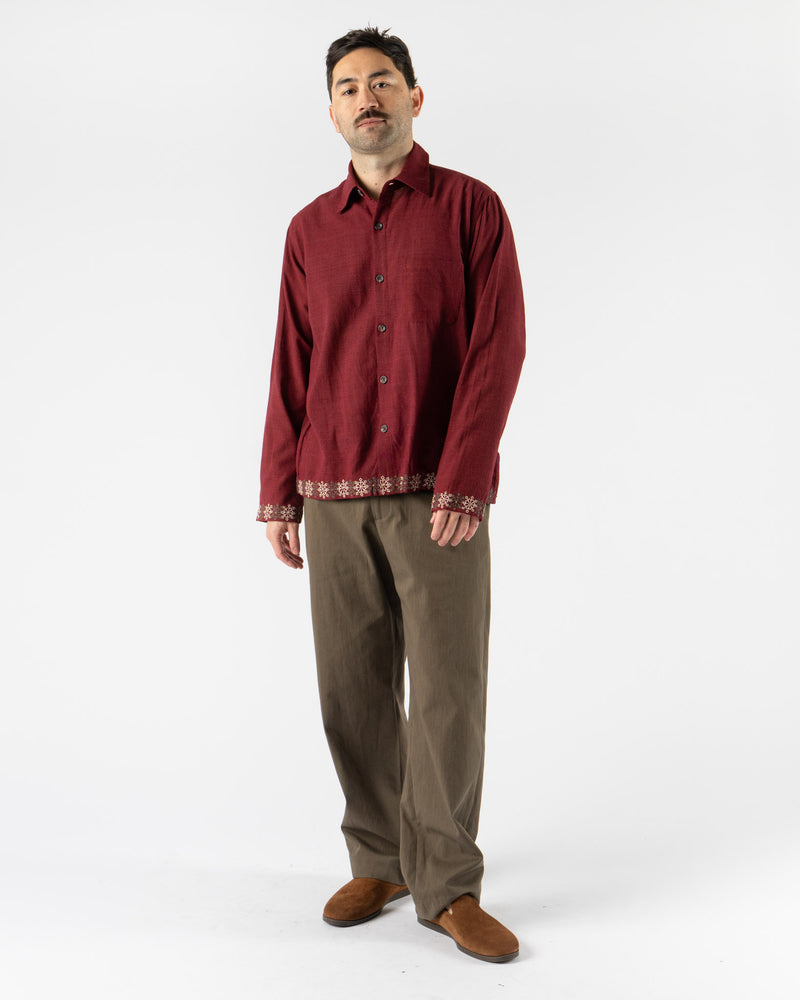 Kartik Research Box Shirt in Red/White/Kesar