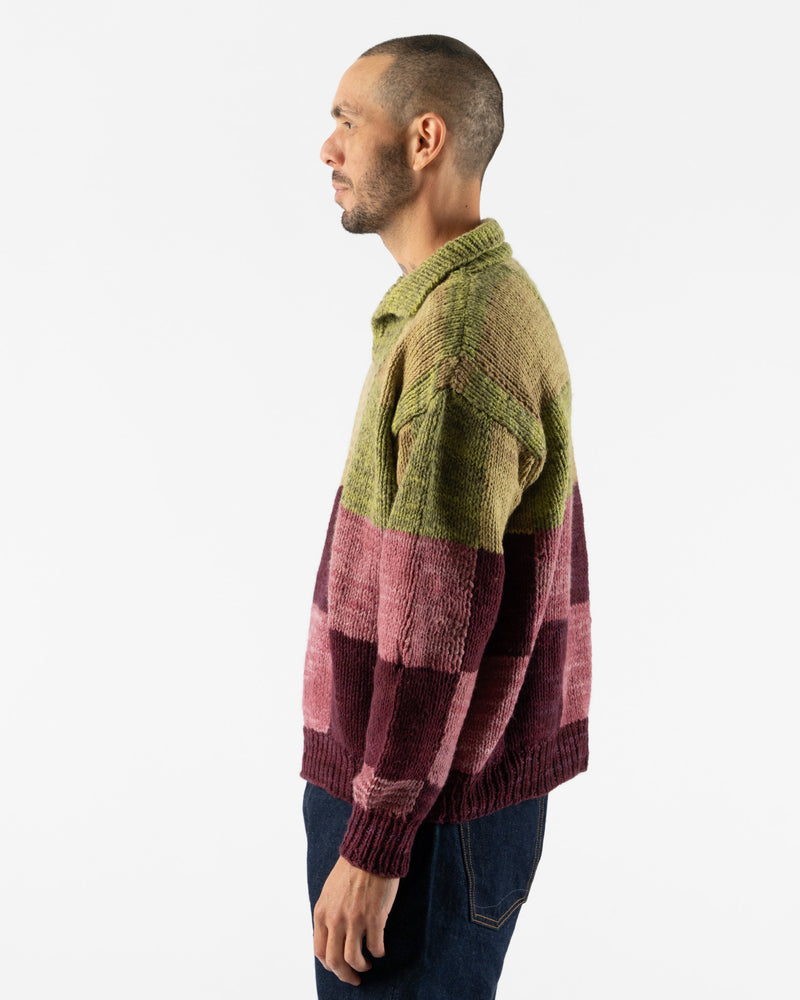 Kartik Research Rugby Knit in Mint Purple Patchwork