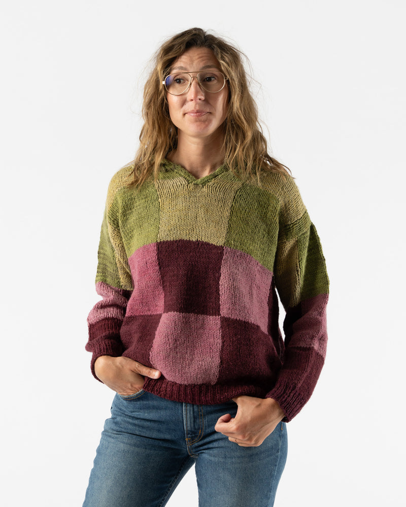 Kartik Research Rugby Knit in Mint Purple Patchwork