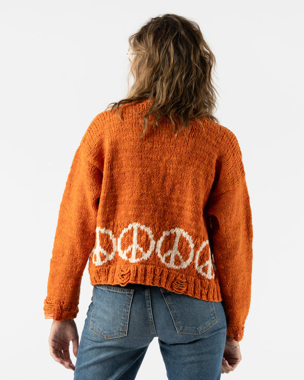 Kartik Research Peace Cardigan in Orange/White