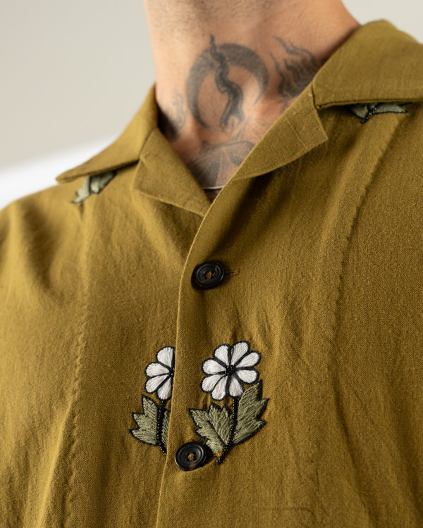 Kartik Research Camp Shirt in Beige/Ecru