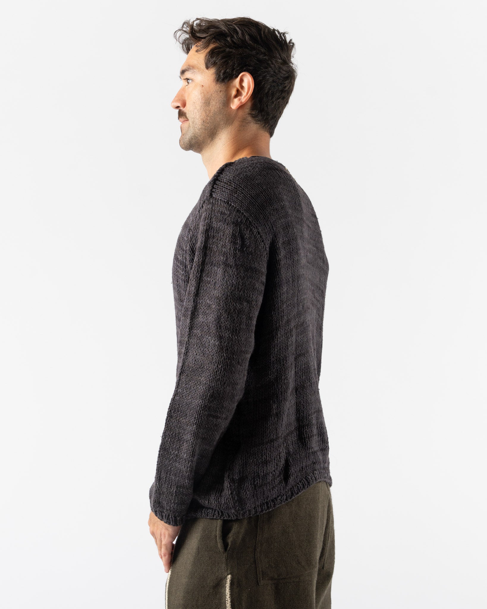 Kartik Research Silk Knit Sweater in Charcoal