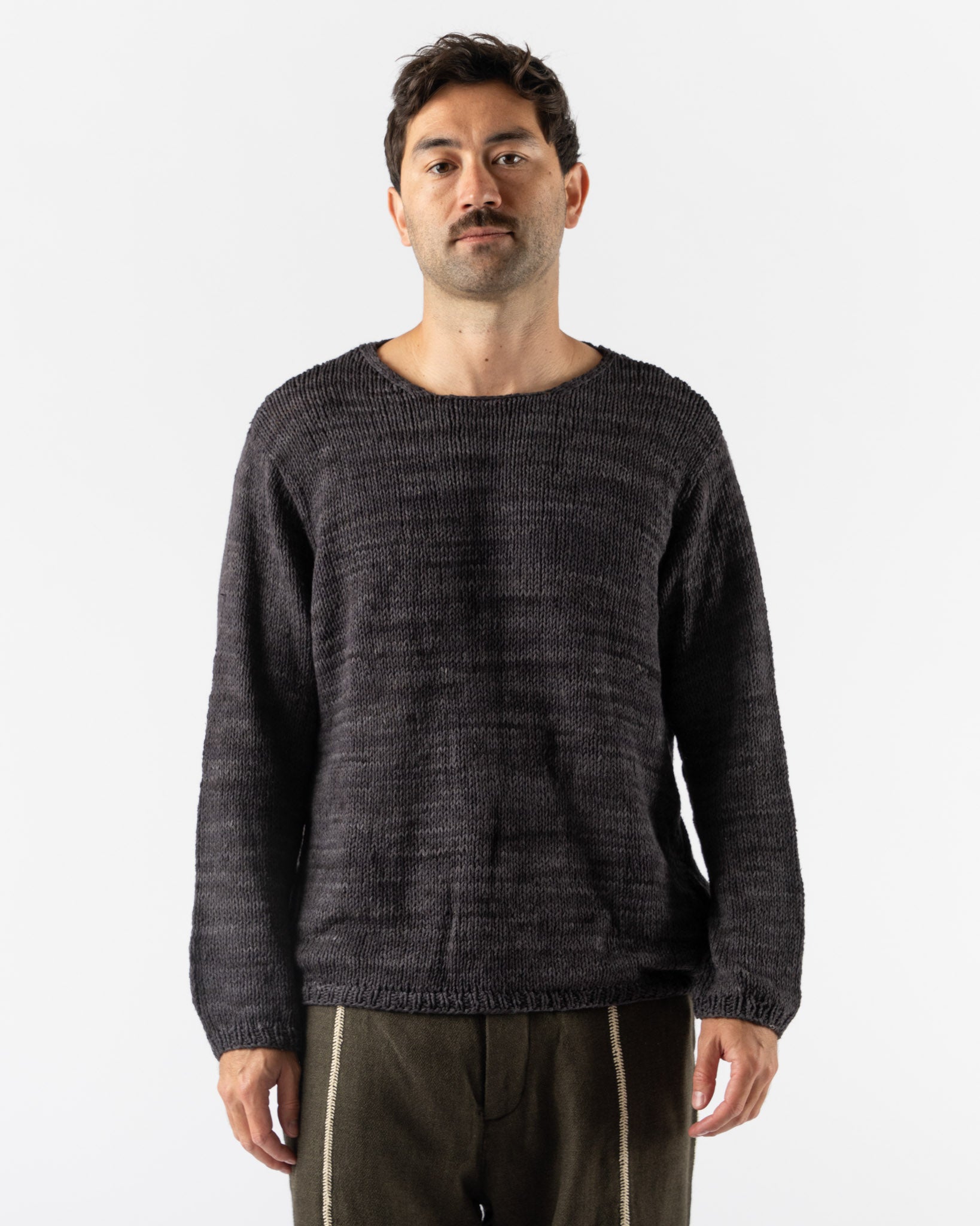 Kartik Research Silk Knit Sweater in Charcoal