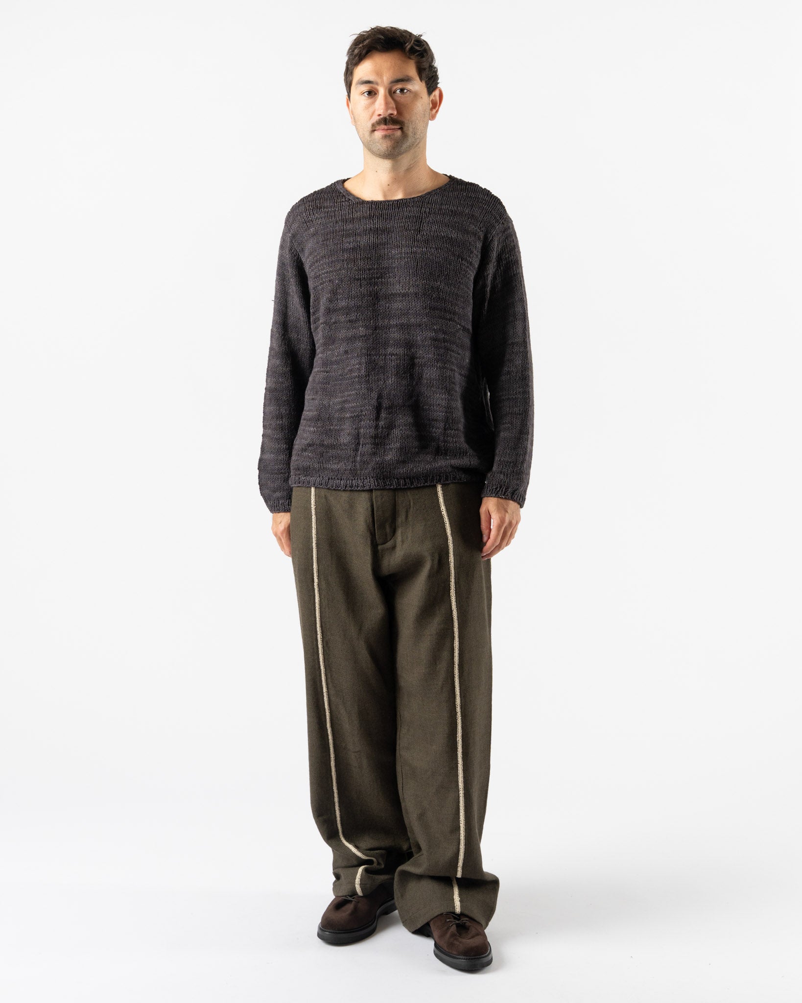 Kartik Research Silk Knit Sweater in Charcoal