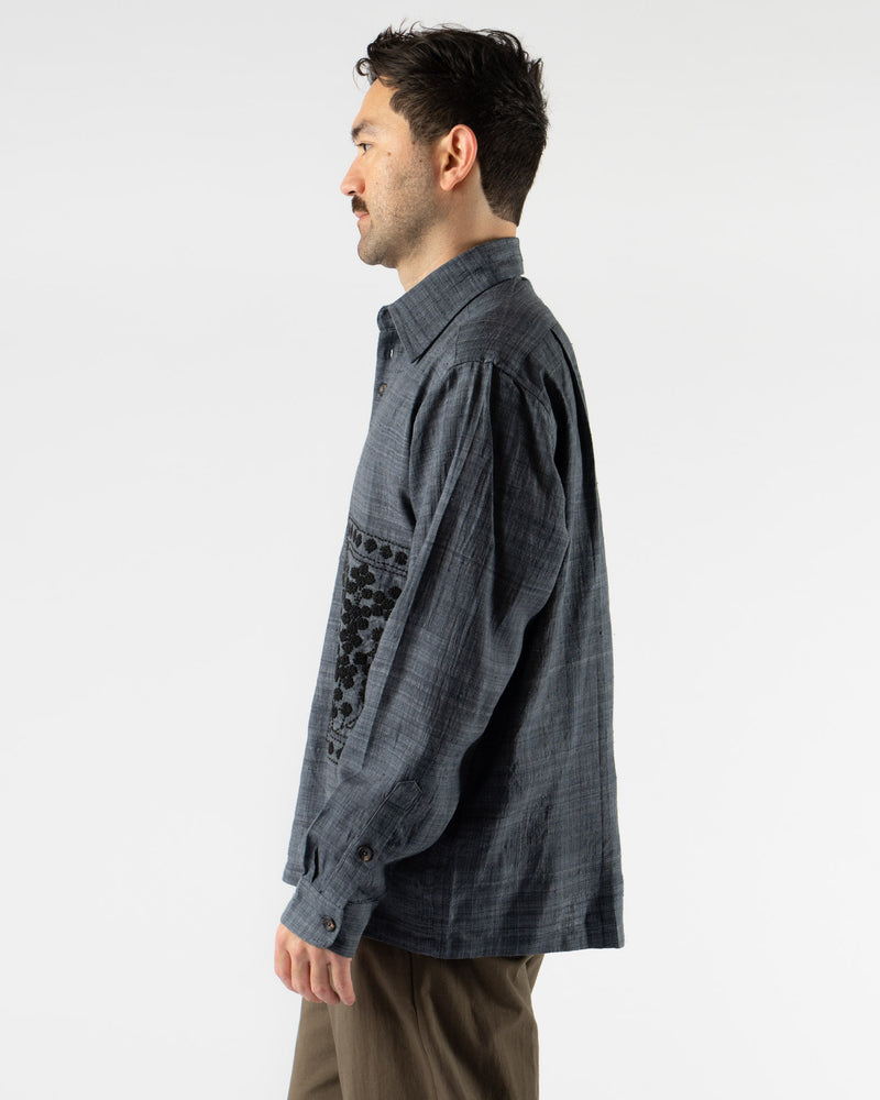 Kartik Research Sultan Shirt in Charcoal/Black