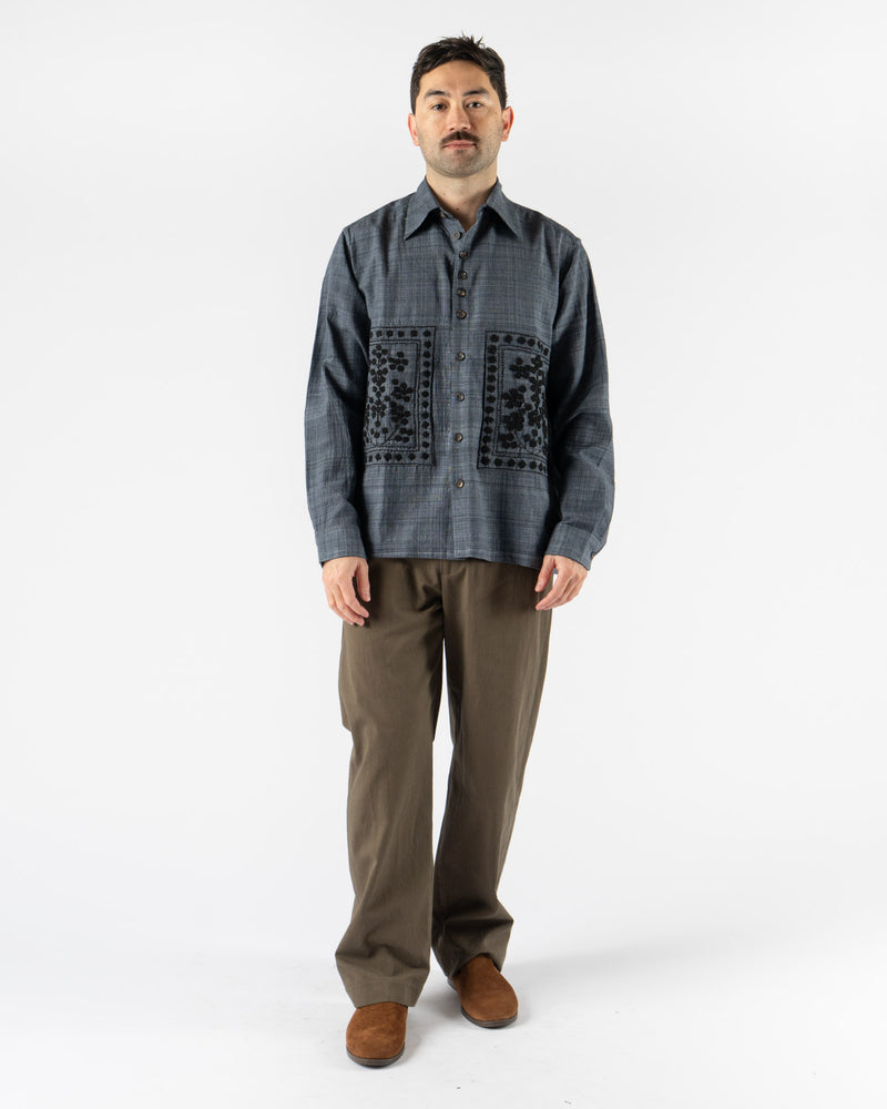 Kartik Research Sultan Shirt in Charcoal/Black