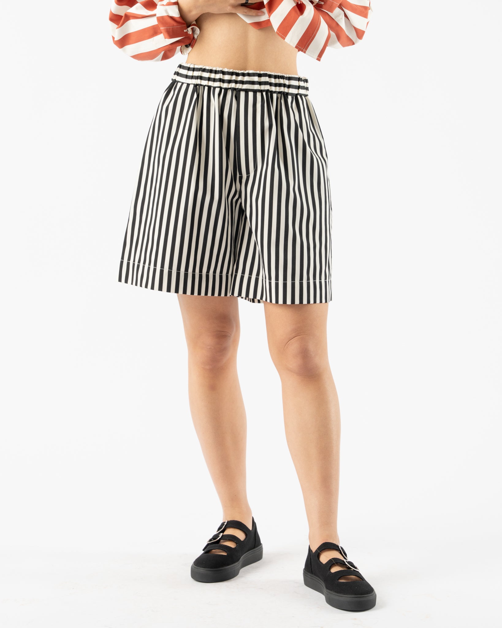 KasMaria Bermuda Short in Poplin Stripe
