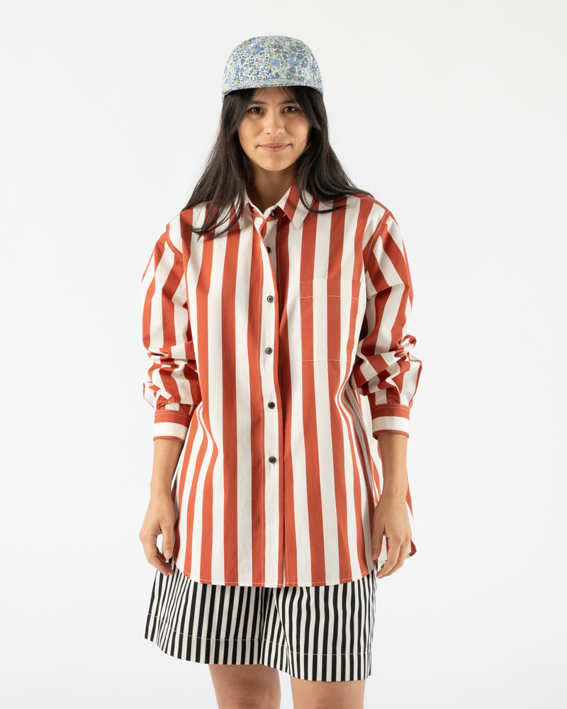 KasMaria Yarn Dyed Stripe Shirt in Red/White