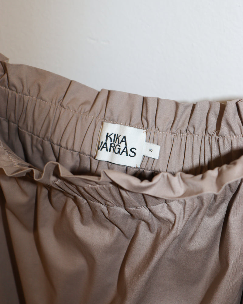 Pre-owned: Kika Vargas Puff Skirt in Beige