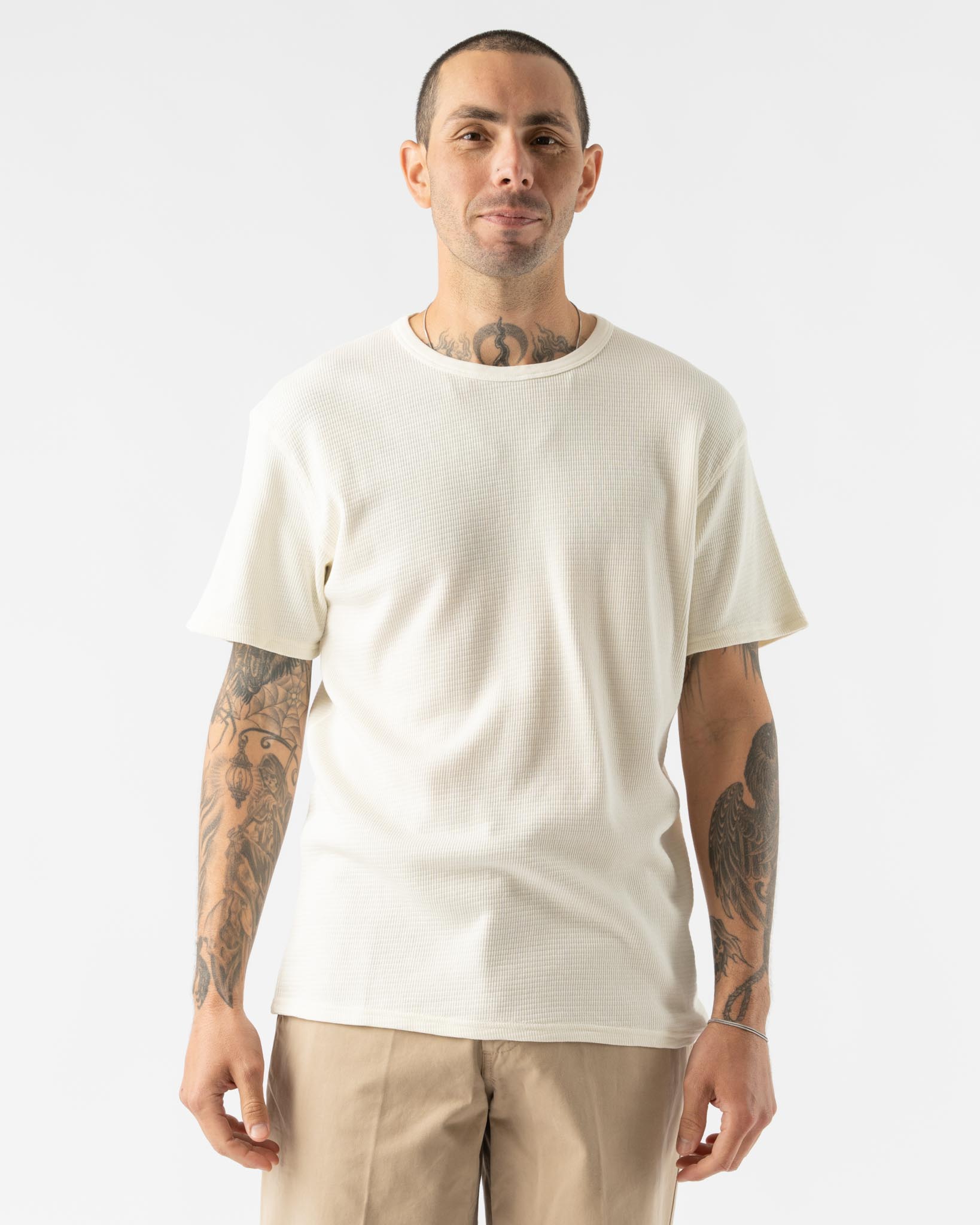 Knickerbocker Box Knit T-Shirt in Milk