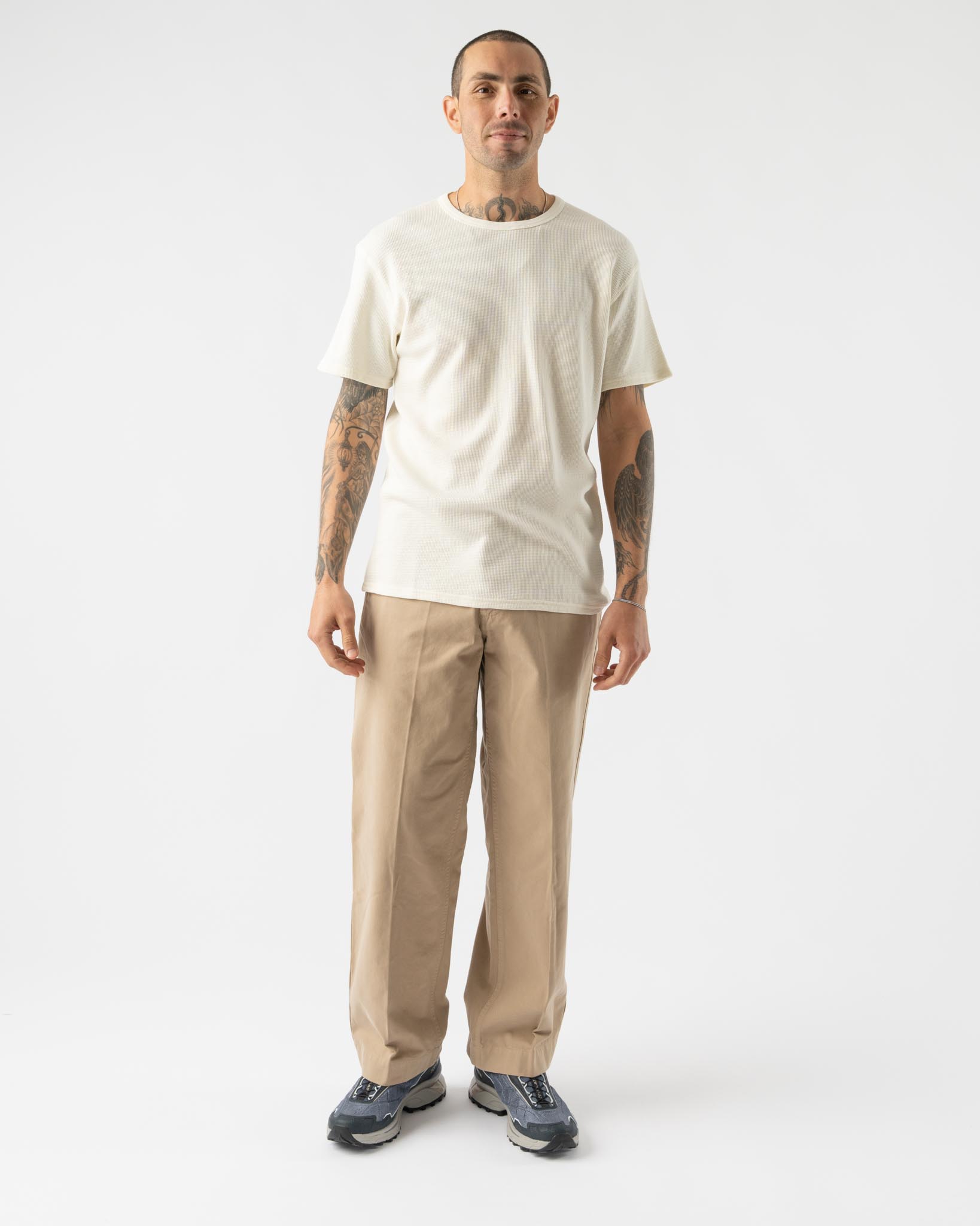 Knickerbocker Box Knit T-Shirt in Milk
