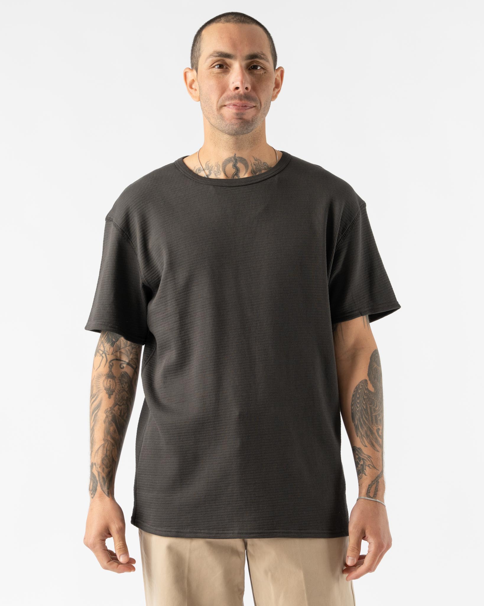 Knickerbocker Box Knit T-Shirt in Dark Brown