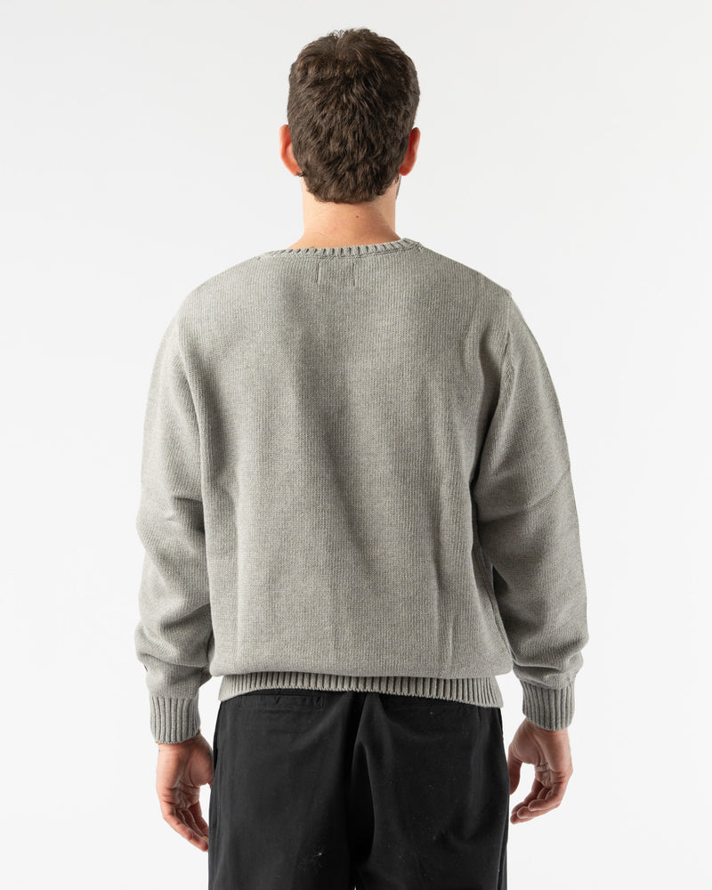 Knickerbocker Ivy Cotton Sweater in Heather Grey