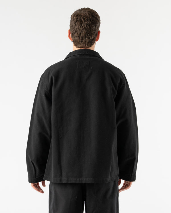 Knickerbocker Jungle Brushed Twill Cotton Overshirt in Black