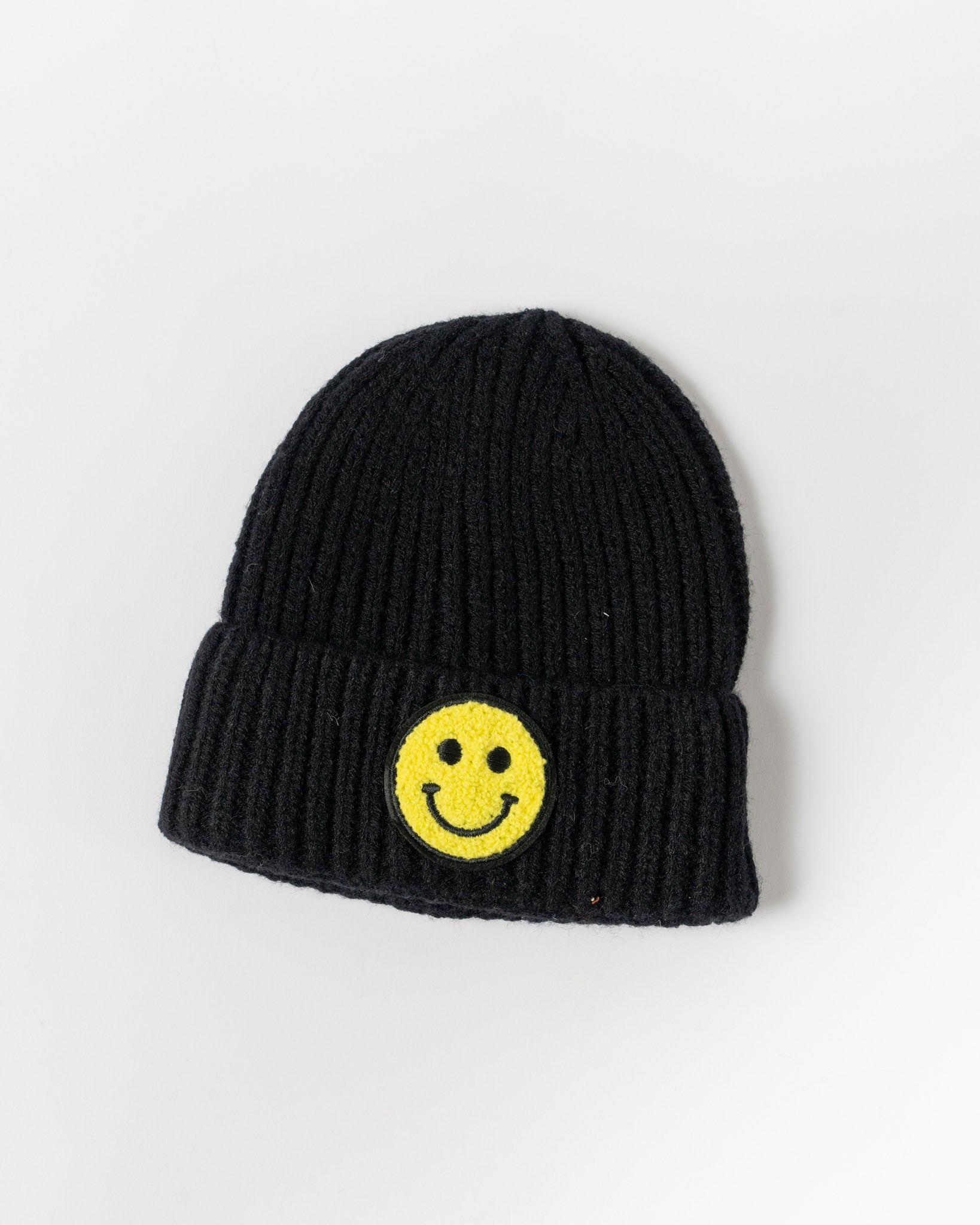Best Day Ever Kids Smiley Face Beanie in Black