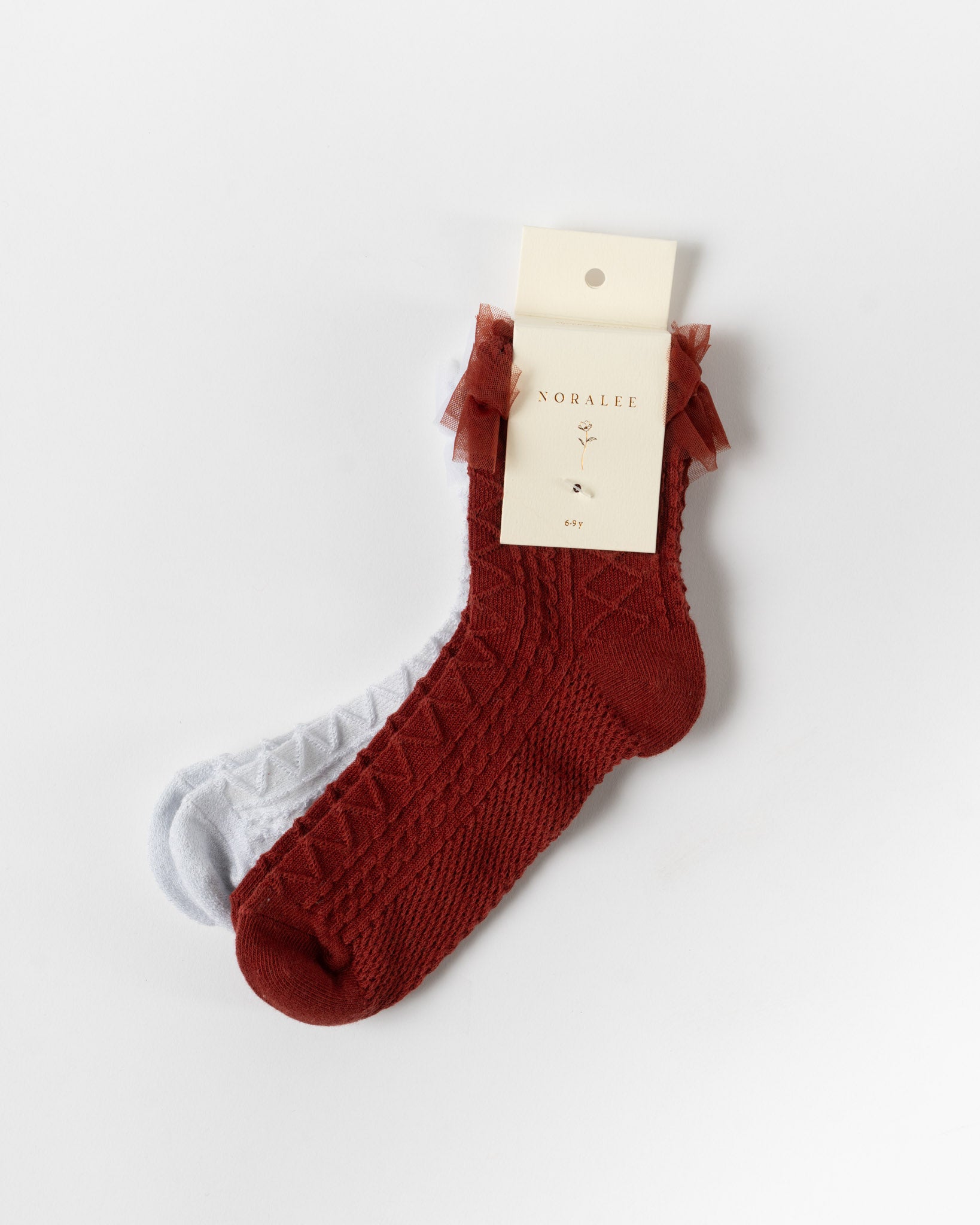 Noralee Ruffle Socks in Ruby/Silver Shimmer