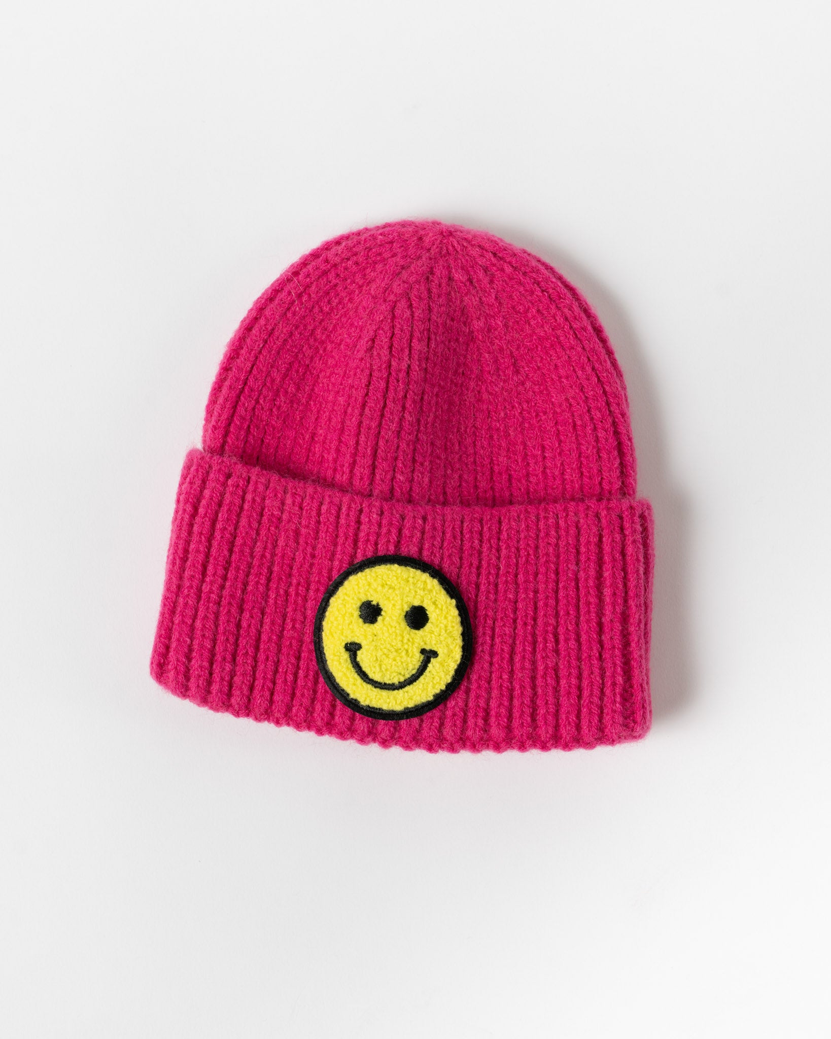 Best Day Ever Kids Smiley Face Beanie in Pink