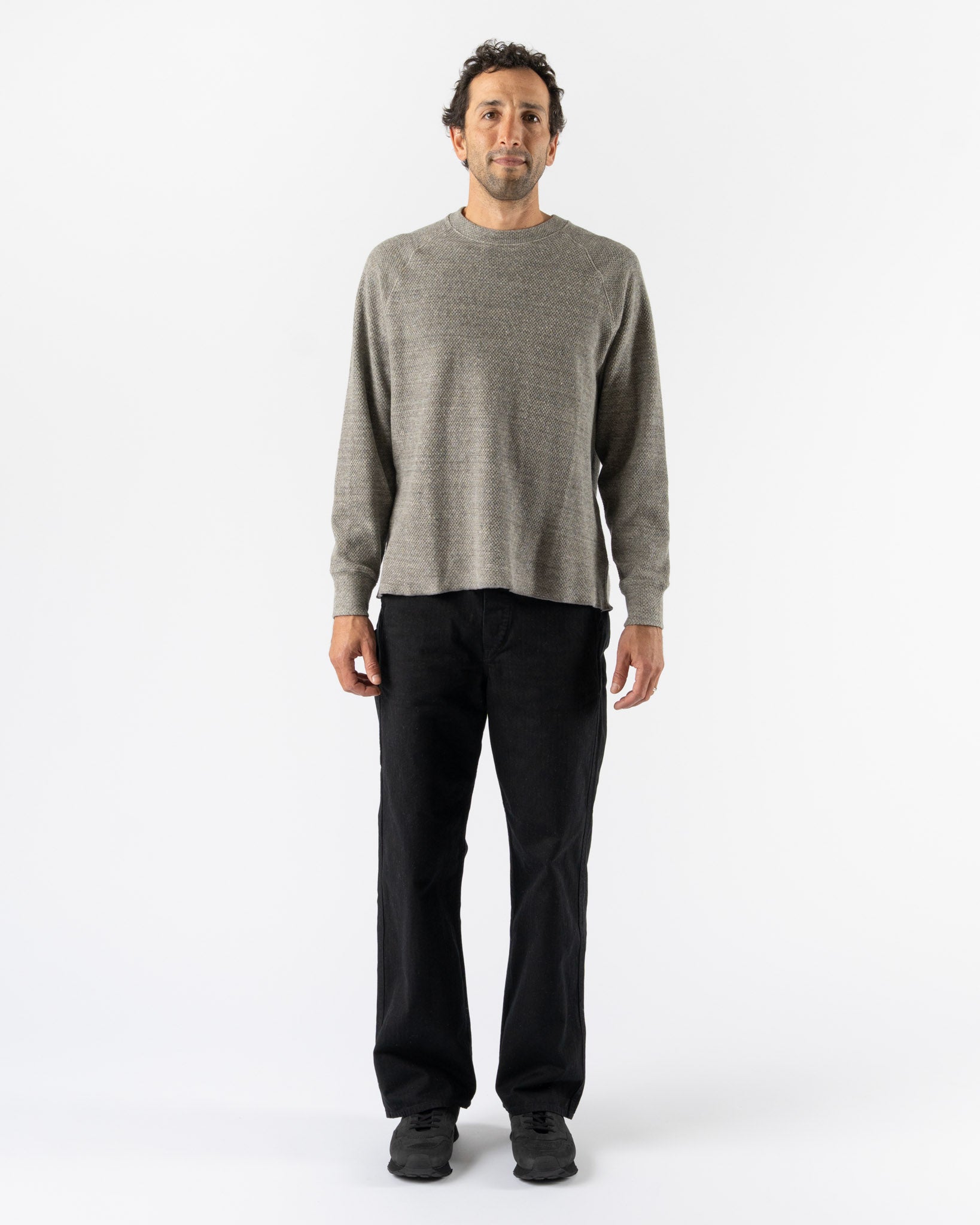 Lady White Co. Raglan Thermal in Grey Melange Curated at Jake and