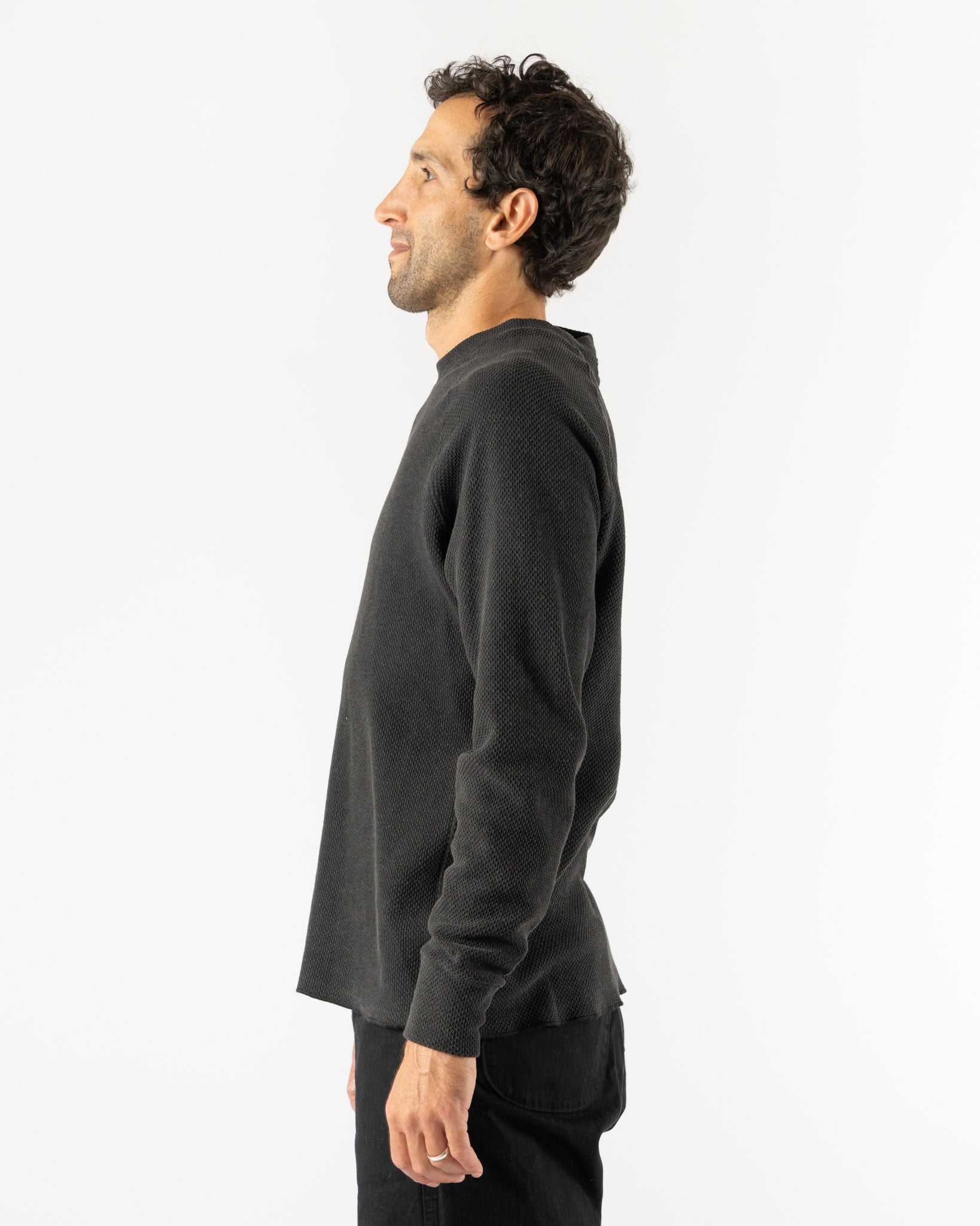 Lady White Co. Raglan Thermal in Pigment Charcoal