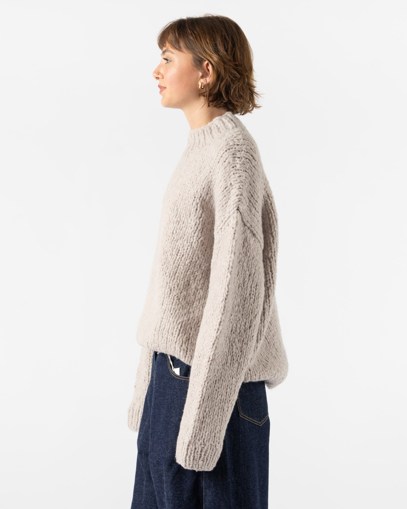 Lauren Manoogian Handknit Crewneck in Lavender Curated at Jake and