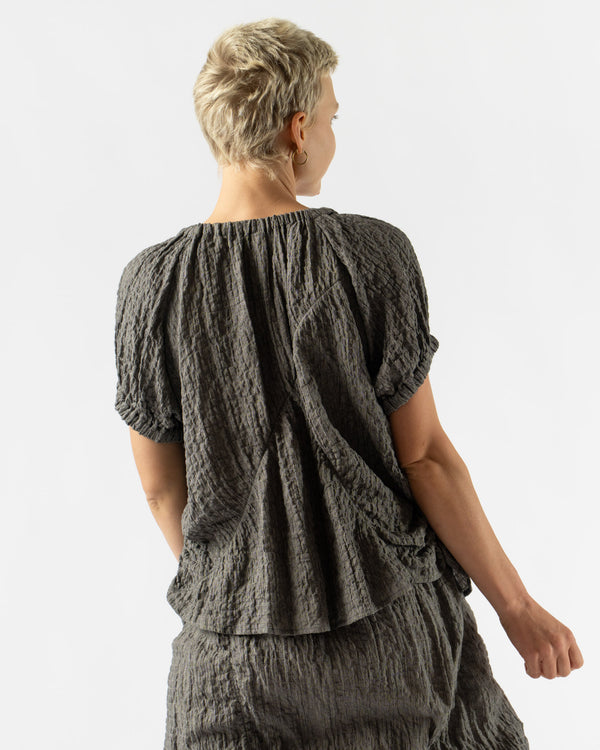 Lauren Manoogian Shirred Top in Charcoal