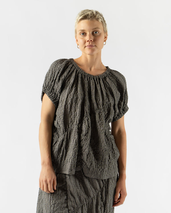 Lauren Manoogian Shirred Top in Charcoal