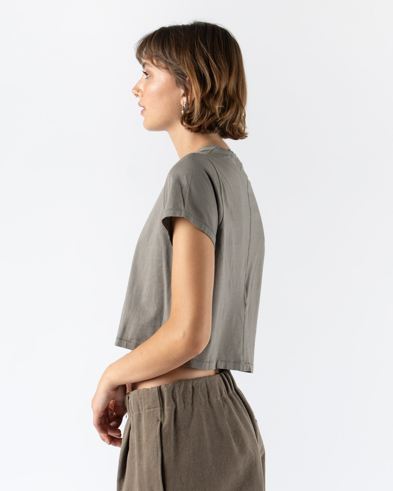 Lauren Manoogian Fine Crop Tee in Fatigue