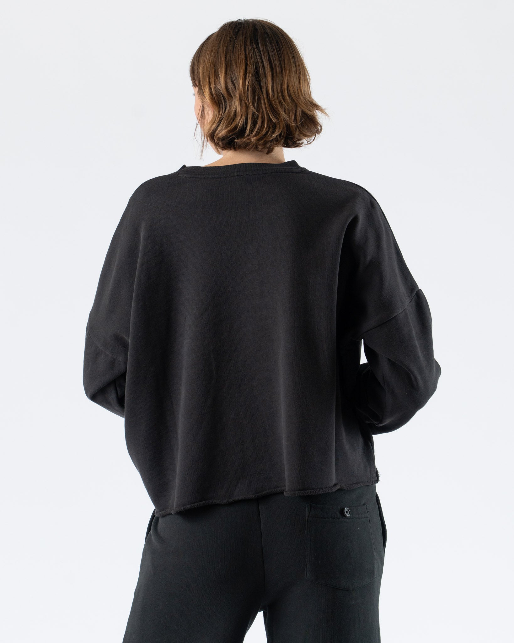 Lauren Manoogian Fleece Crewneck in Black