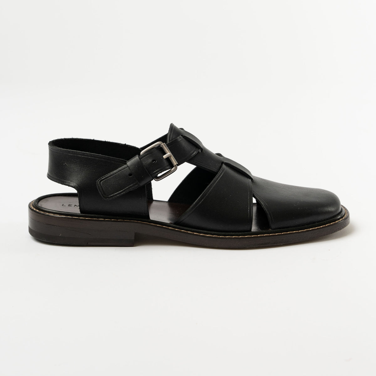 Lemaire Fisherman Sandals in Black Curated at Jake and Jones