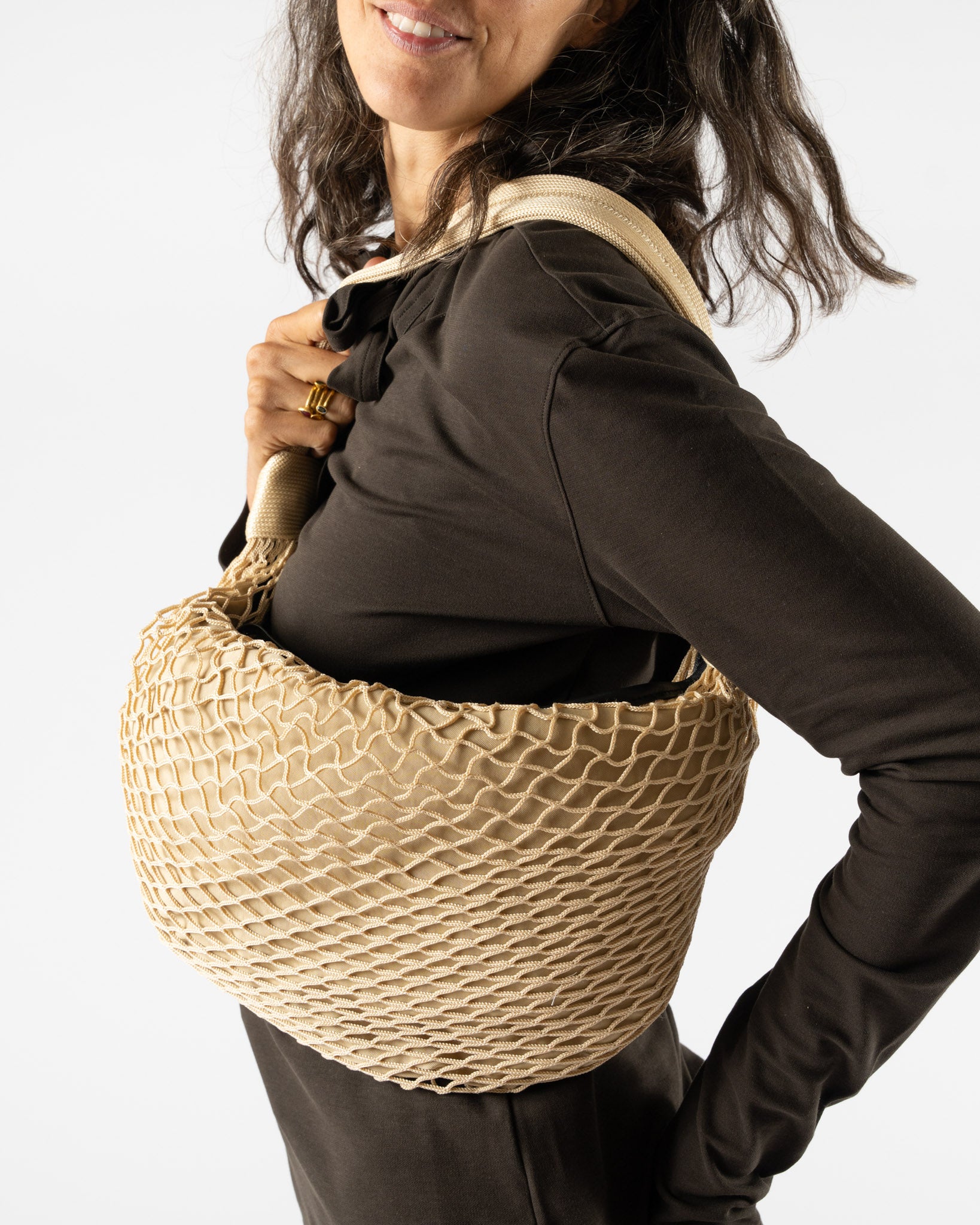 Lemaire Croissant Filt Bag in Light Beige