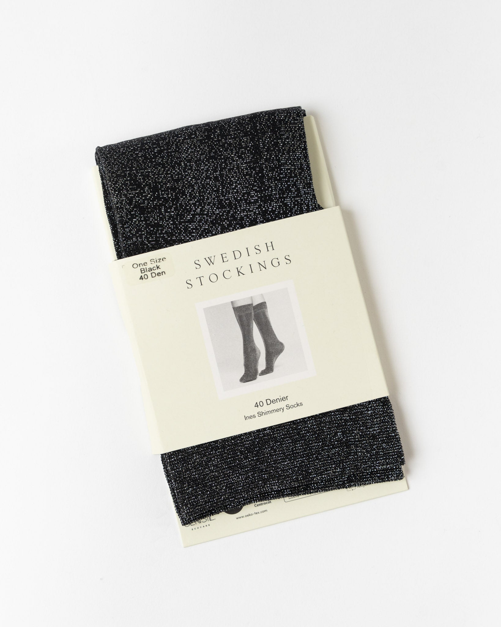 Swedish Stockings Ines Shimmery Socks in Black