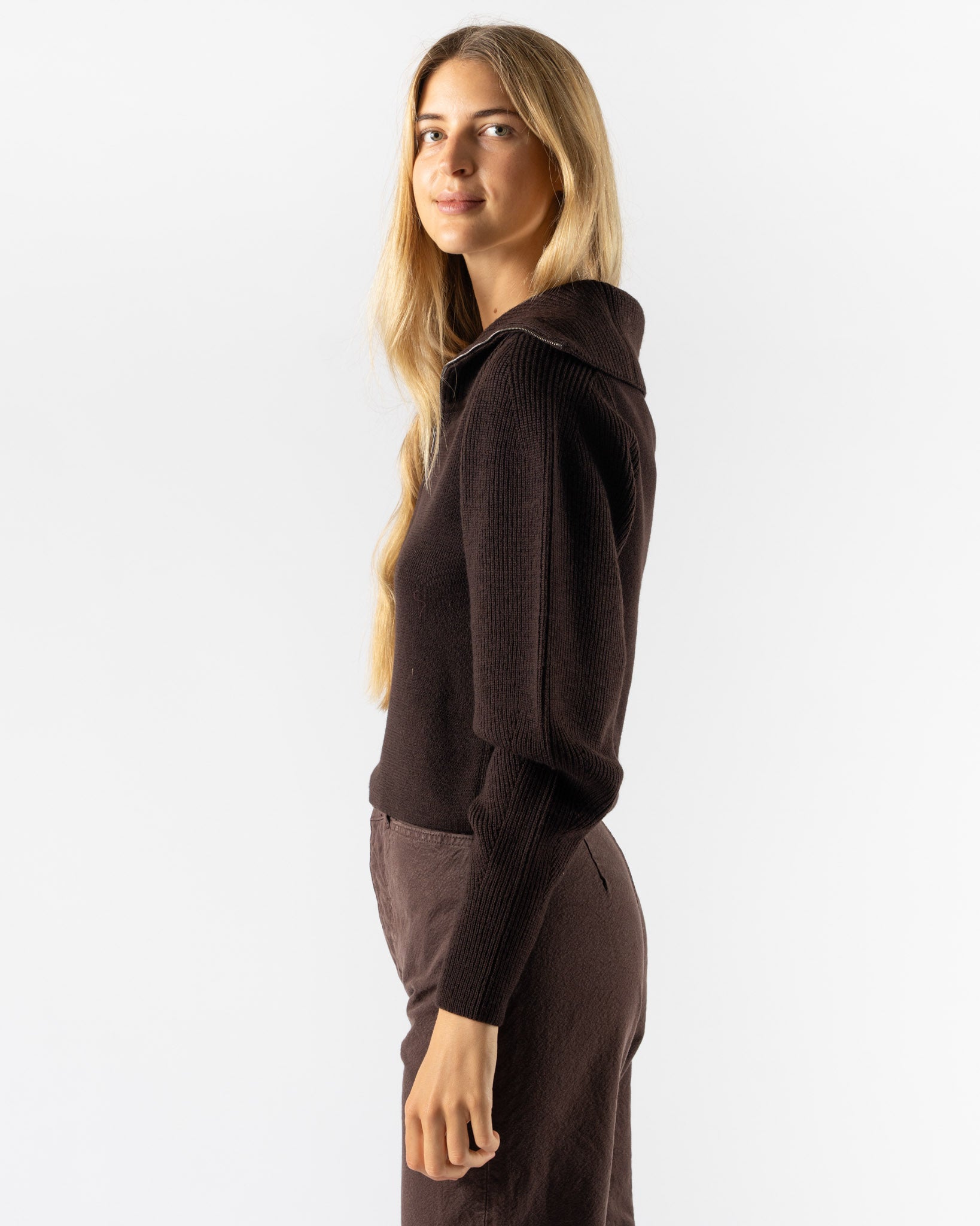 Lemaire Aubergine Zipped Sweater